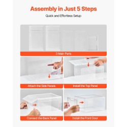 Kenkälaatikot läpinäkyvää PP- ja PET-muovia 6 kpl magneettiovella US-koko 13 asti