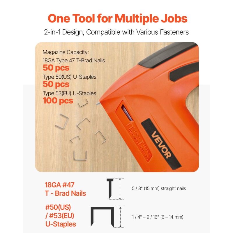 Viimeistelynaulain ja nitoja akkukäyttöinen kaksitoiminen 700 laukausta yhdellä latauksella