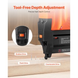 Akkukäyttöinen 18GA naulain ja niittipyssy 20V 2.0Ah sisä- ja puutöihin