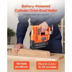 Akkukäyttöinen 18 GA viimeistelynaulain 20V 2.0Ah akulla 15–55 mm nauloille