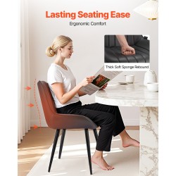 Ruokapöydän tuolisetti 4 kpl verhoiltuja mustia tuoleja metallijaloilla