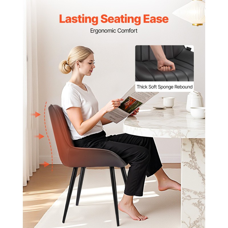 Ruokapöydän tuolisetti 4 kpl verhoiltuja mustia tuoleja metallijaloilla