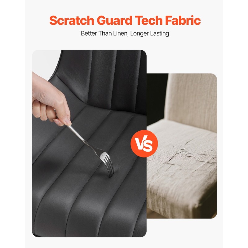 Ruokapöydän tuolisetti 4 kpl verhoiltuja mustia tuoleja metallijaloilla