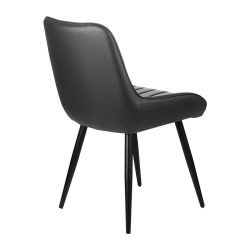 Ruokapöydän tuolisetti 4 kpl verhoiltuja mustia tuoleja metallijaloilla