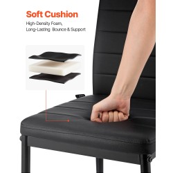 Ruokapöydän tuolisetti 6 kpl metallirunko musta PVC-nahkaverhoilu pehmustetut