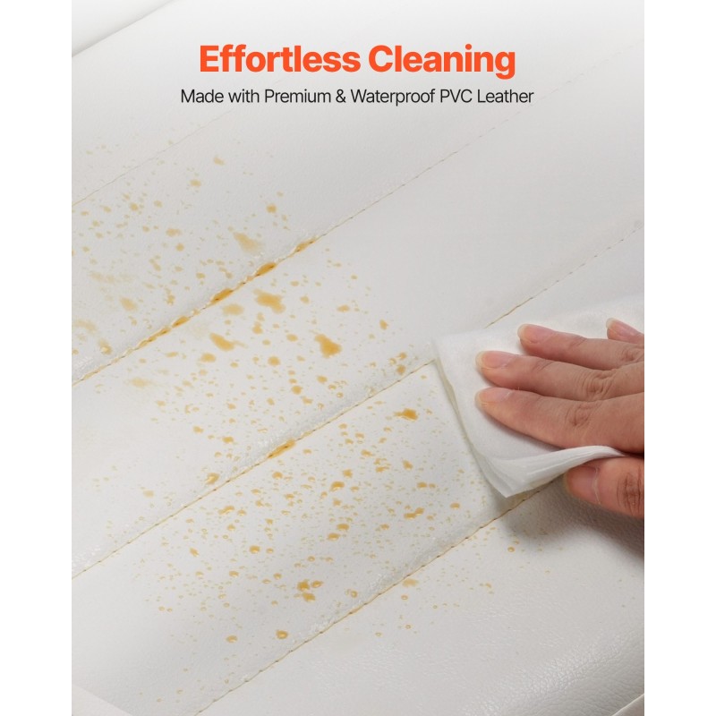 Ruokailutuolit pehmustetut 6 kpl valkoinen PVC-nahka metallirunko tilaa säästävä malli