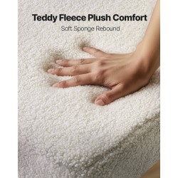 Ruokapöydän tuolisetti 2 kpl valkoiset pehmustetut teddy-bouclé mustat metallijalat