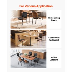 Ruokapöydän tuolipari musta metallirunkoinen PU-nahkaverhoilu pehmustettu istuin tilaa säästävä