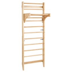 Puinen 10-tasoinen seinäkiipeilyteline mäntypuusta sisätiloihin lapsille ja aikuisille