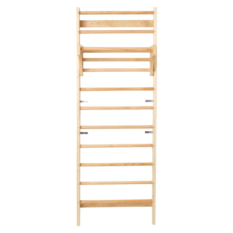 Puinen 10-tasoinen seinäkiipeilyteline mäntypuusta sisätiloihin lapsille ja aikuisille