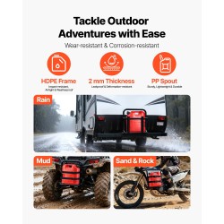 Litteä polttoaineastia 19 l 2 kappaletta muovinen punainen kaatonokalla ylipaineventtiileillä