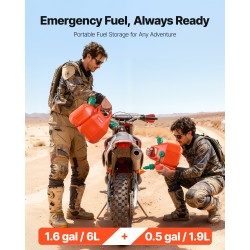 Litteä polttoainesäiliö HDPE 6 l ja 1,9 l vuototiivis 21 mm letkulla