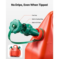 Litteä polttoainesäiliö HDPE 6 l ja 1,9 l vuototiivis 21 mm letkulla