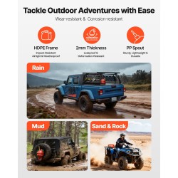 Litteä polttoainesäiliö HDPE 6 l ja 1,9 l vuototiivis 21 mm letkulla