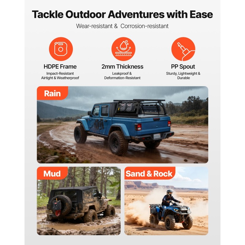 Polttoainekanisteri 5 l HDPE ja PP matalarakenteinen lukittava kaatonokalla