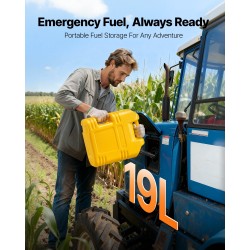 Polttoainesäiliö 19 l keltainen muovinen vuototiivis kannettava ajoneuvoille