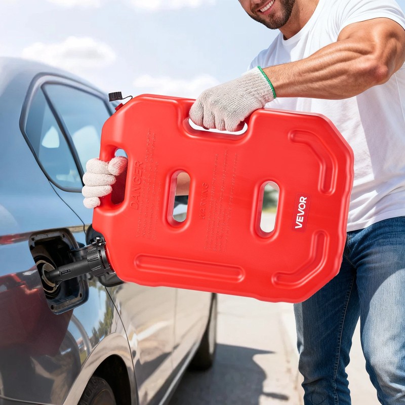 Polttoainesäiliö 10 L tasomallinen HDPE ja PP muovia punainen U-pultilla