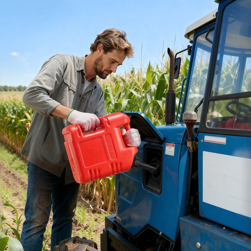 Polttoainesäiliö litteä kannettava 9,5 l HDPE PP autoille ja ATV-ajoneuvoille