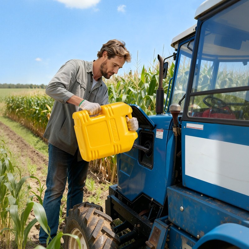 Litteä polttoainekanisterisetti 2 kappaletta 19 litraa keltainen muovinen autoihin