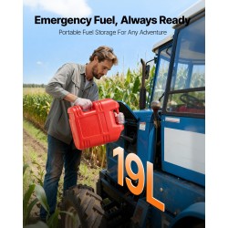 Polttoainekanisteri litteä 19 l HDPE- ja PP-muovia autoille ja ATV- ja UTV-ajoneuvoille