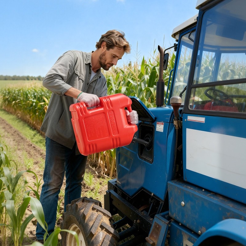 Polttoainekanisteri litteä 19 l HDPE- ja PP-muovia autoille ja ATV- ja UTV-ajoneuvoille