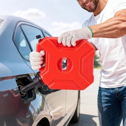 Polttoainekanisteri 5 l litteä muovinen kaksoisventtiilillä lukittavalla kiinnikkeellä ajoneuvoille