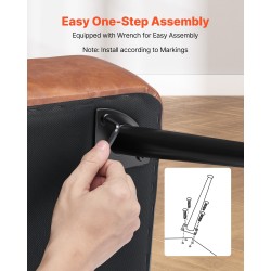 Säilytyspenkki PU-nahka ruskea mustat rautajalat 355 x 1015 x 450 mm