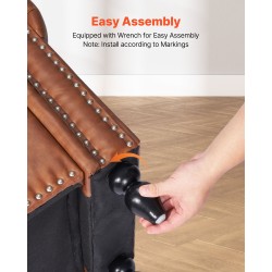 Säilytysrahi PU-nahkainen kumipuujaloilla 300 kg kantavuus ruskea