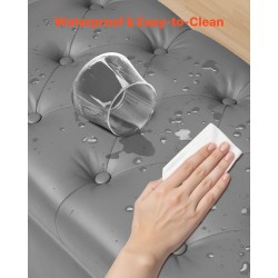 Säilytysrahi PU-nahkaverhoiltu harmaa 1305 mm leveä säilytystilalla