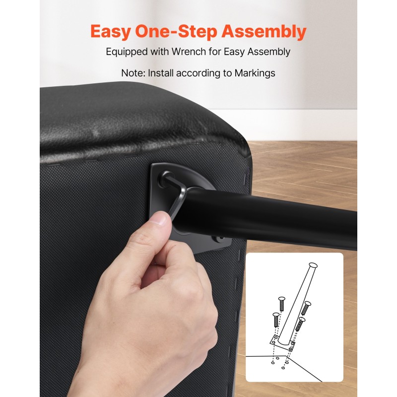 Säilytysrahi ja penkki PU-nahka 120 cm musta rautajaloilla