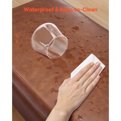 Säilytysrahi PU-nahkainen 120 cm ruskea metallijaloilla 300 kg kantavuus