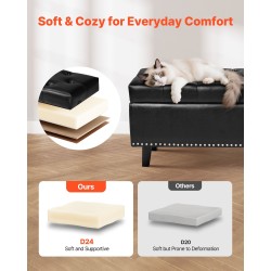 Säilytysrahi kenkäpenkki PU-nahka musta nappikoriste säilytystilalla kumipuiset jalat