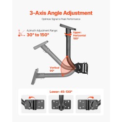 Seinäkiinnike Starlink Gen3 yhteensopiva säädettävä teräsputki 38 mm 425 mm