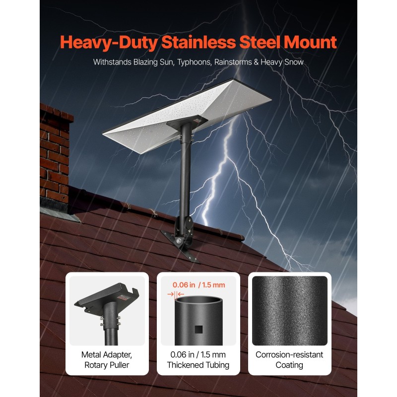 Kattokiinnike satelliittiantennille teräs Starlink Gen3-yhteensopiva tasakatoille säädettävä 30–150°