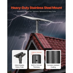 Kattokiinnike Starlink Gen3 antennille säädettävä teräs harjakatolle