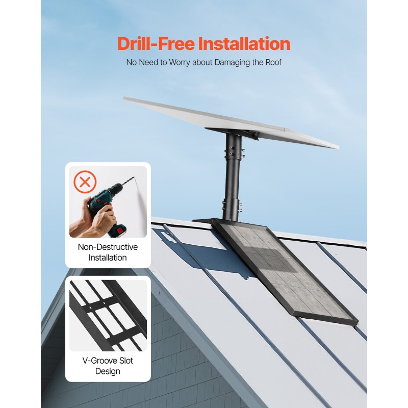 Kattokiinnike Starlink Gen3 antennille säädettävä teräs harjakatolle