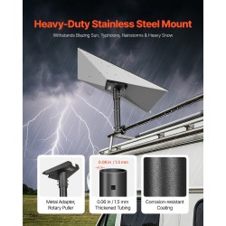 Satelliittiantennin teline terästä matkailuauton tikasasennukseen 360 astetta säädettävä säänkestävä Starlink-yhteensopiva