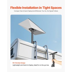 Satelliittiantennin teline terästä matkailuauton tikasasennukseen 360 astetta säädettävä säänkestävä Starlink-yhteensopiva