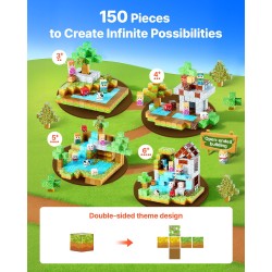 Magneettikuutiosetti 150-osainen metsälinnasetti 20 mm kuutioilla kangaspussilla