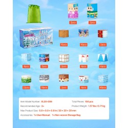 Magneettikuutiosetti 150 kpl 20 mm kuutiot jääkastelinna-teemainen sisältää kangaspussin