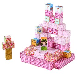 Magneettipalikkasetti sata osaa kaksikymmentä millimetriä kokoiset kuutiot kangaspussilla sopii yli kolmivuotiaille