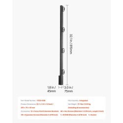 Aitatolpan jatkeet terästä 815 mm 12 kpl jauhemaalattu verkkoaidalle
