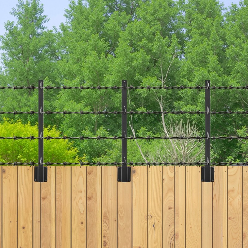 Piikkilankavarret 8 kpl 605 mm teräs jauhemaalaus aidan korotukseen