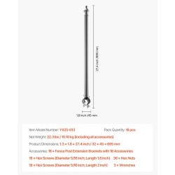 Ketjuaitojen jatkopalat jauhemaalattua terästä 695 mm 18 kappaletta 32–38 mm yläkiskoille