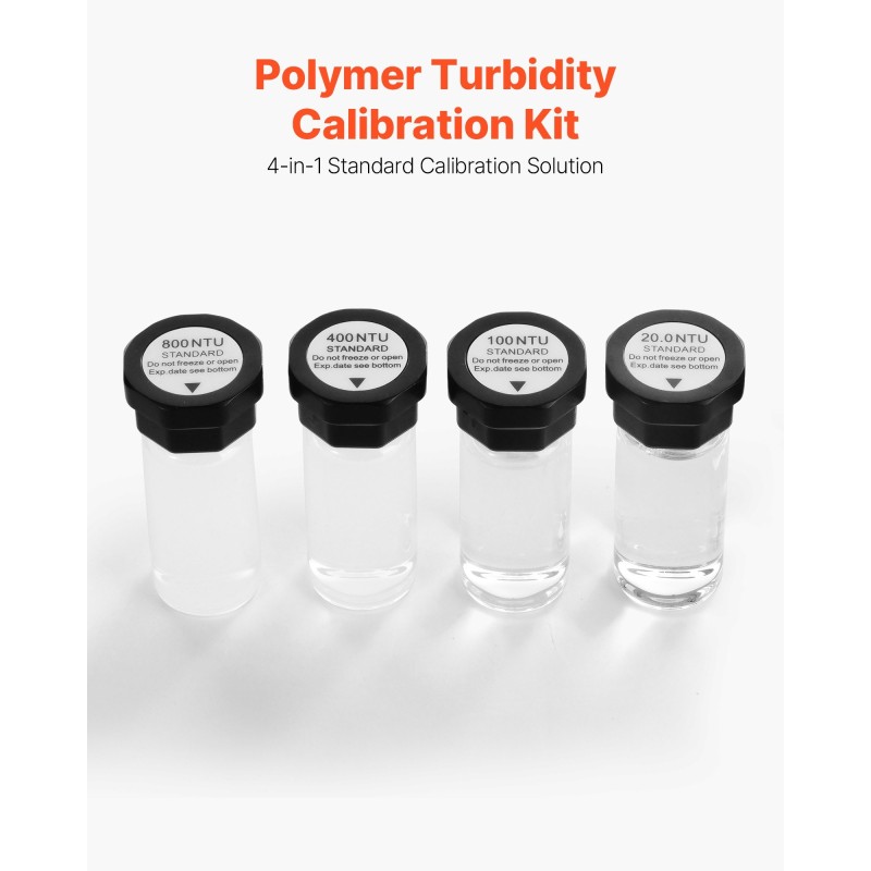 Sameuskalibrointisarja neljä pulloa 20 ml arvoilla 20, 100, 400, 800 NTU