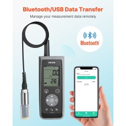 Kannettava liuenneen hapen mittari 0–50 mg/L IP67 Bluetooth-yhteys USB-liitäntä 4 m elektrodikaapeli