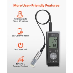 Kannettava liuenneen hapen mittari 0–50 mg/L IP67 Bluetooth-yhteys USB-liitäntä 4 m elektrodikaapeli