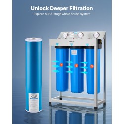 Vaihtosuodatin koko taloon kookospohjainen aktiivihiili KDF 11x51 cm 1 kpl