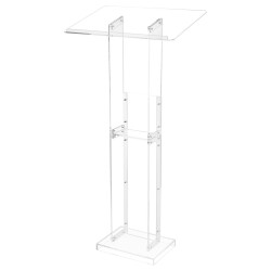 Akryylinen puhujapöytä 1265 millimetriä korkea läpinäkyvä luentoihin