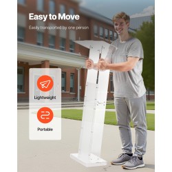 Akryylinen puhujapöytä 1265 millimetriä korkea läpinäkyvä luentoihin